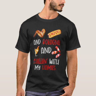 T-shirt Poulets Ailes Hotdogs Et Bologne Chillin Avec Mon