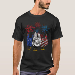 T-shirt Poulets drôles Drapeau américain Patriote Fermier