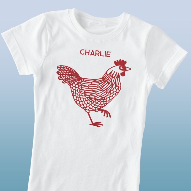 T-Shirt Poulets Hen Personnalisé (Fun personalized custom name red chicken hen t-shirt for poultry lovers)
