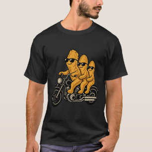 T-shirt Poulets nuggets drôles à moto