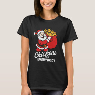 T-shirt Poulets pour tout le monde, Noël Poulet Père Noël