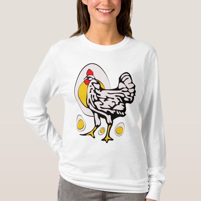 T-shirt Poulets rétro (Devant)
