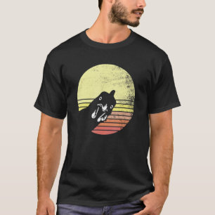 T-shirt Poulets rétro-rétro-poulet au coucher du soleil
