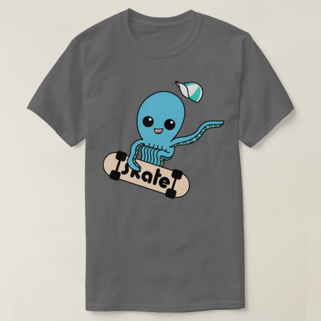 T-shirt poulpe à patinage (Design devant)