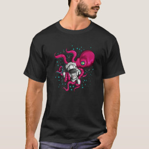 T-shirt Poulpe Alien Tient Astronaute Cosmonaute Poisson d