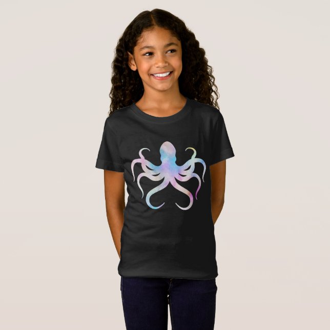 T-Shirt poulpe aquarelle (Devant entier)