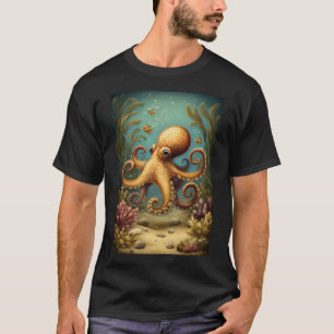 T-shirt Poulpe entouré de vie marine