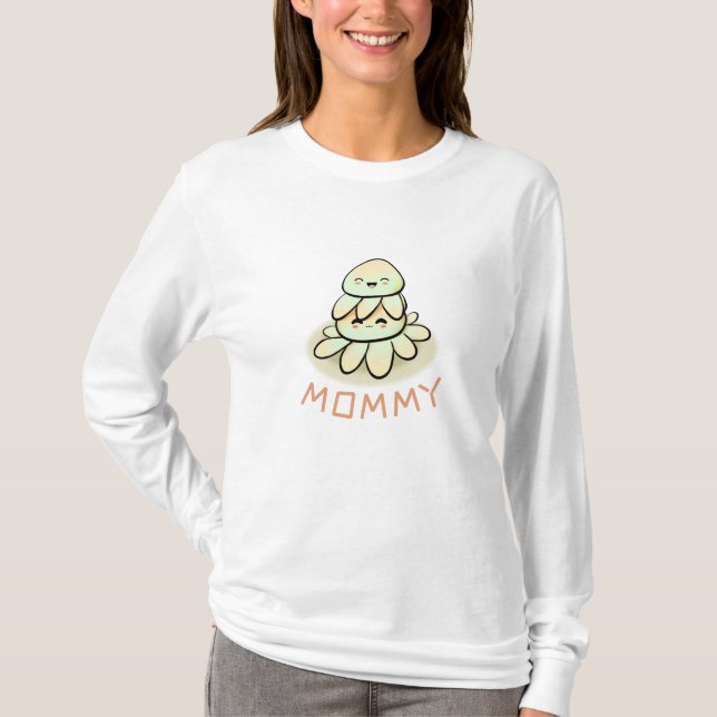 T-shirt poulpe kawaii mère et enfant (Devant)