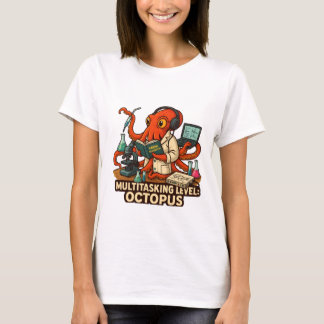 T-shirt poulpe multitâche dans le laboratoire