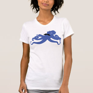 T-shirt poulpe mustached avec un monocle