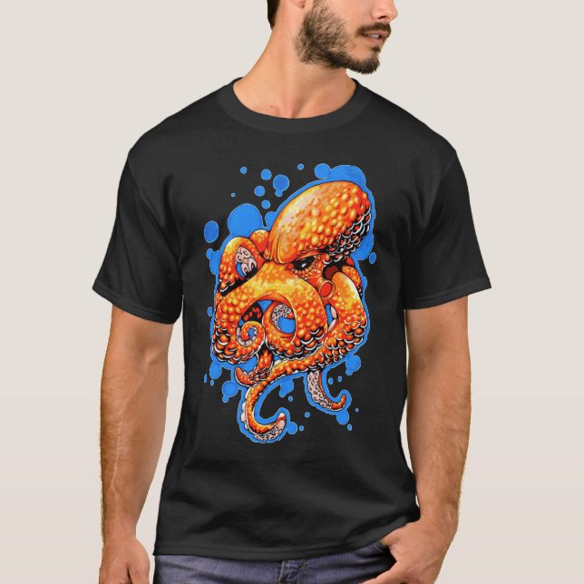 T-shirt Poulpe orange (Devant)