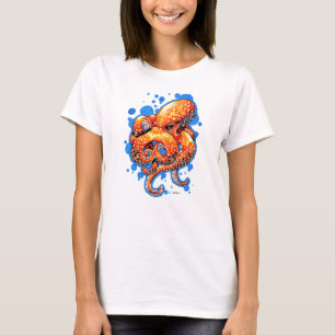 T-shirt poulpe orange -