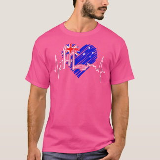 T-shirt Pouls de la ligne d'horizon de Sydney amateur du d