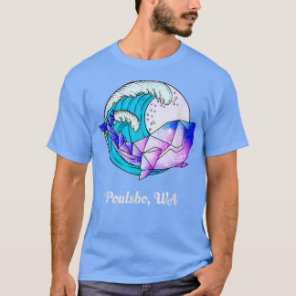 T-shirt Poulsbo Wa Peinture Japonaise Géométrique Orca Tue