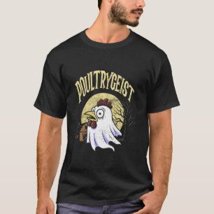T-shirt Poultrygeist Poulet Drôle Fantôme Halloween Ferme