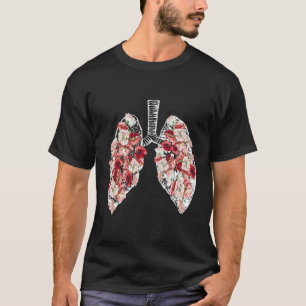 T-shirt Poumons Et Fleurs Anatomiques
