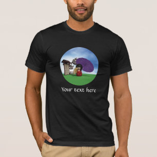 T-shirt Poupée Kokeshi Japonaise Art Cerisier en Fleur