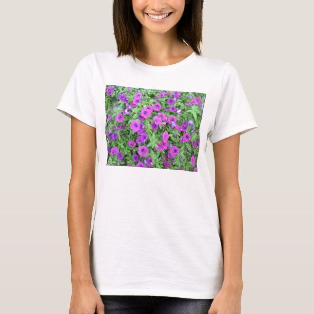 T-shirt poupée poupée violet Petunias (Devant)