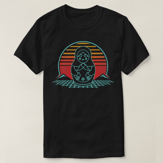 T-shirt Poupée russes rétro style années 80 Culture russe  (Design devant)