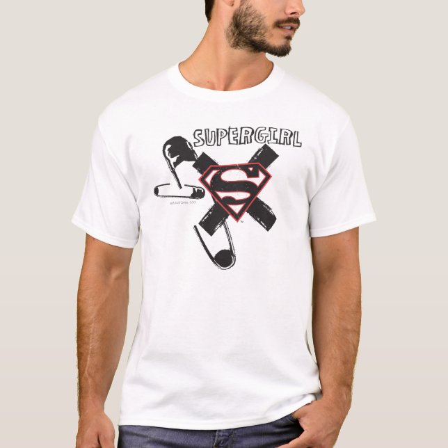 T-shirt Poupées de sécurité noire Supergirl (Devant)