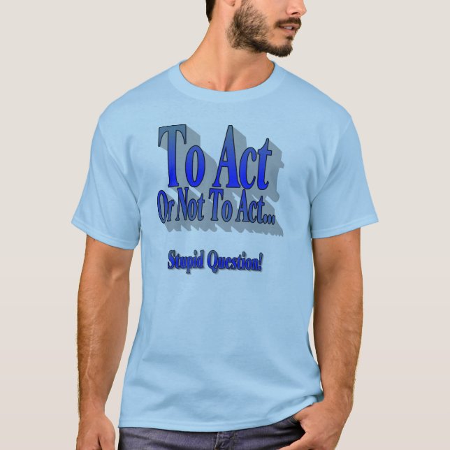 T-shirt Pour agir ou pièce en t non bleue (Devant)