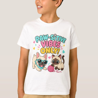 T-shirt pour amateur de Kawaii Paw-Sitive Vibes po