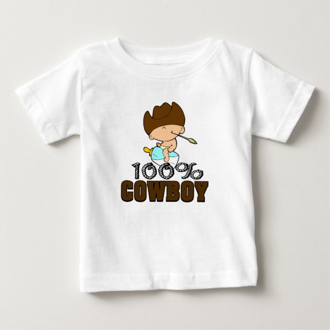 T-shirt Pour Bébé 100% Cowboy (Devant)
