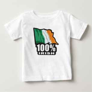 T-shirt Pour Bébé 100% irlandais avec le drapeau d'Irlande