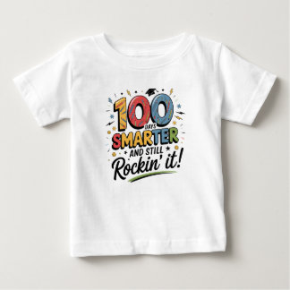 T-shirt Pour Bébé 100 jours plus intelligents et toujours rock'n'rol