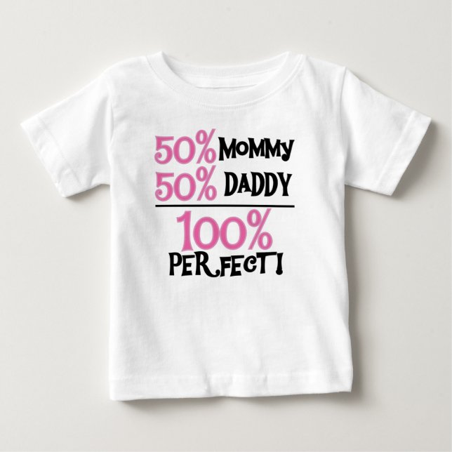 T-shirt Pour Bébé 100 Pour Cent Rose Parfait (Devant)