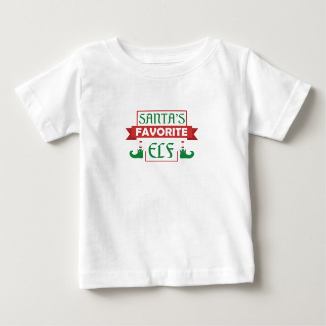 T-shirt Pour Bébé 11 favorite de Santa (Devant)