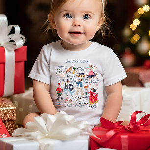 T-shirt Pour Bébé 12 Jours de Noël Enfants classiques