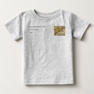 T-shirt Pour Bébé 1685 Map - New Belgium, The New World, New England