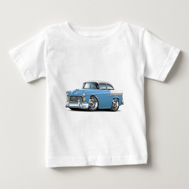 T-shirt Pour Bébé 1955 Chevy Belair Lt Blue-White (Devant)