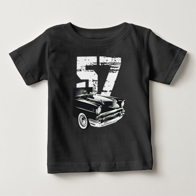 T-shirt Pour Bébé 1957 Chevy Bel Air Vue frontale Silhouette (Devant)