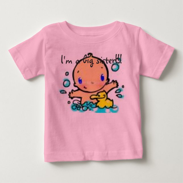 T-shirt Pour Bébé 1, je suis une grande soeur ! ! ! (Devant)
