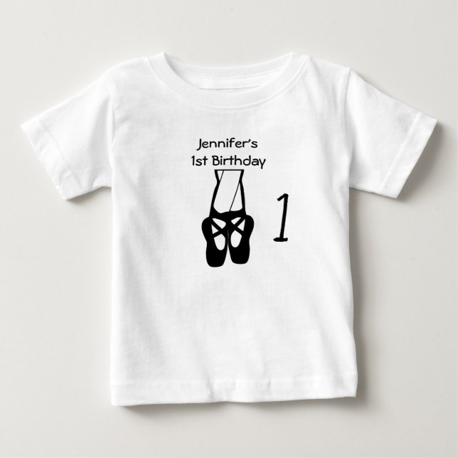 T-shirt Pour Bébé 1er Anniversaire Belle Danse Ballet Jambes & Chaus (Devant)