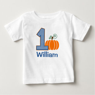 T-shirt Pour Bébé 1er anniversaire Boy Fall Citrouille Personnalisé