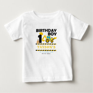 T-shirt Pour Bébé 1er Anniversaire Camion de Chantier Fête Enfants