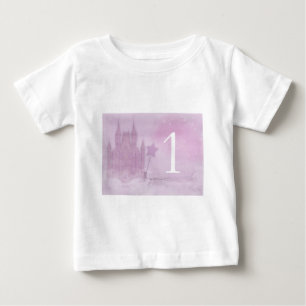 T-shirt Pour Bébé 1er Anniversaire Château Violet Magique