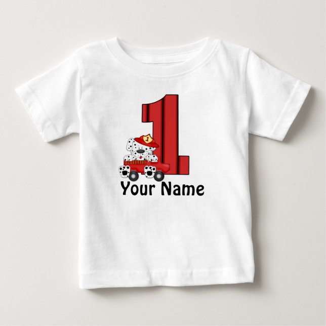 T-shirt Pour Bébé 1er anniversaire Dalmation personnalisée T shirt (Devant)