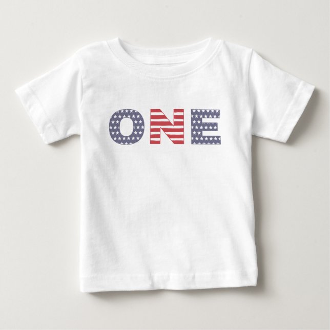 T-shirt Pour Bébé 1er Anniversaire de la fête, Fête de l'Indépendanc (Devant)