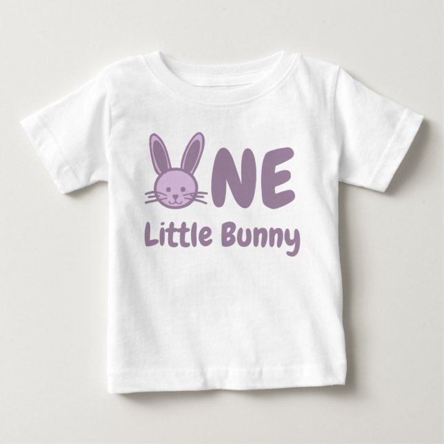 T-shirt Pour Bébé 1er anniversaire de Petit Lapin (Devant)