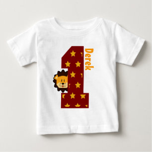 T-shirt Pour Bébé 1er Anniversaire Étoiles et Lion Un an