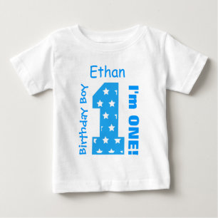 T-shirt Pour Bébé 1er Anniversaire Garçon STARS Un an Nom personnali