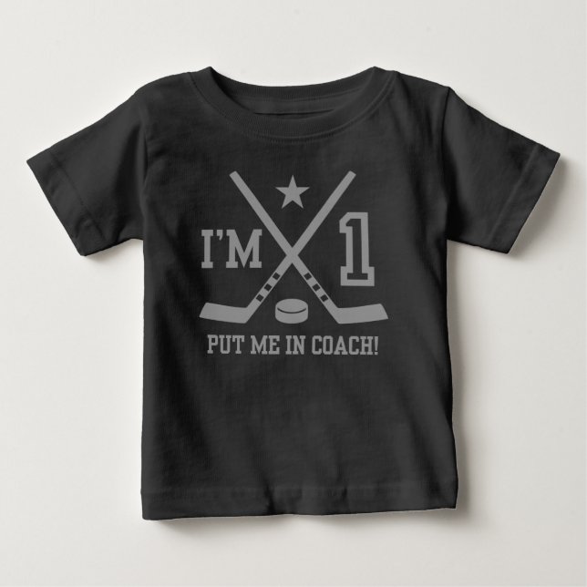 T-shirt Pour Bébé 1er anniversaire Hockey (Devant)