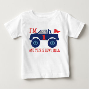 T-shirt Pour Bébé 1er Anniversaire Monster Truck