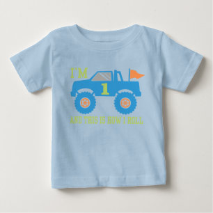 T-shirt Pour Bébé 1er Anniversaire Monster Truck