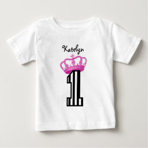 T-shirt Pour Bébé 1er Anniversaire Princesse Grève de la Couronne Un