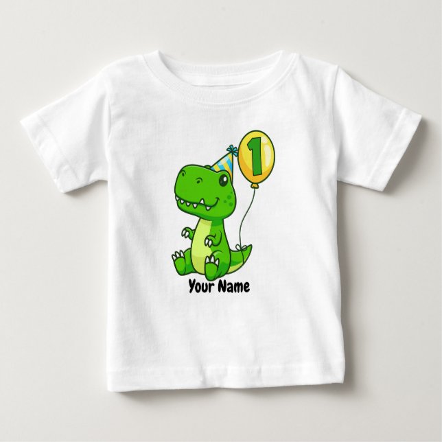 T-shirt Pour Bébé 1er anniversaire T-Rex (Devant)